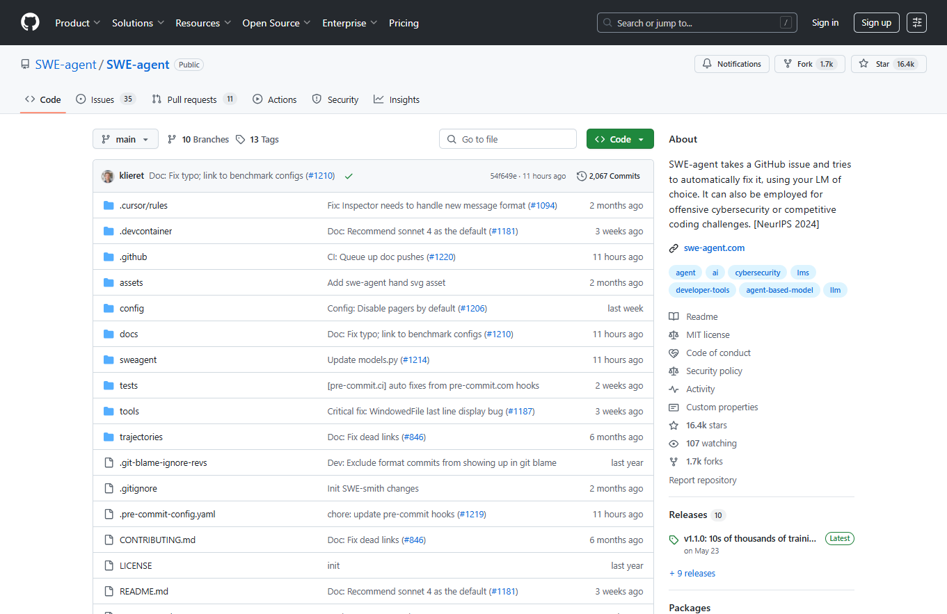 SWE-Agent - AI Code Repair Agent